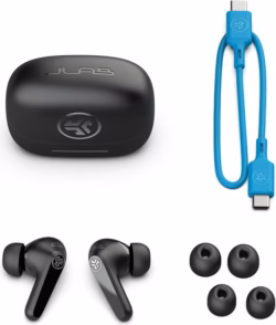 Image montrant un utilisateur portant les JLab JBuds ANC 3 en mouvement (pour le sport).