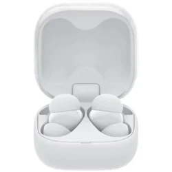 1846-auriculares-sony-inalambricos-bluetooth-53-con-cancelacion-de-ruido-y-blanco-ipx4 Boîtier de charge compact des Sony LinkBuds Fit et les écouteurs.