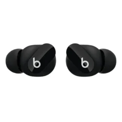 3451-beats-studio-buds-auriculares-bluetooth-negros-mejor-precio Gros plan sur l'écouteur Beats Studio Bud Noir, soulignant le bouton physique multifonction.