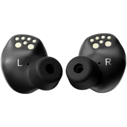 4461-epos-gtw-270-hybrid-auriculares-inalambricos-negros-con-acustica-cerrada-y-adaptador-especificaciones Gros plan sur l'un des écouteurs EPOS GTW 270 Hybrid.
