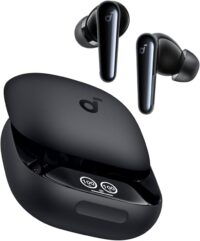 51IvJ8GbSmL._AC_SX679_ Écouteurs Soundcore Liberty 4 Pro ouverts, boîtier Smart Case tactile affichant le mode ANC.