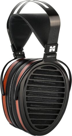 713zN5n5QvL._AC_SL1500_ Casque HIFIMAN ARYA, vue de profil, montrant le design asymétrique des oreillettes.