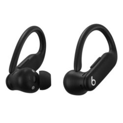 Ecouteurs-intra-auriculaires-sans-fil-Beats-Powerbeats-Pro2-Bluetooth-avec-reduction-active-du-bruit-Noir-Obsidienne (1) Gros plan sur l'écouteur Beats Powerbeats Pro 2 montrant le capteur de fréquence cardiaque optique.