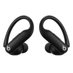 Ecouteurs-intra-auriculaires-sans-fil-Beats-Powerbeats-Pro2-Bluetooth-avec-reduction-active-du-bruit-Noir-Obsidienne (2) Écouteurs Beats Powerbeats Pro 2 portés par un athlète pendant une course intense.