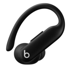 Ecouteurs-intra-auriculaires-sans-fil-Beats-Powerbeats-Pro2-Bluetooth-avec-reduction-active-du-bruit-Noir-Obsidienne (3) Vue des commandes physiques de volume et du logo Beats sur l'écouteur Powerbeats Pro 2.