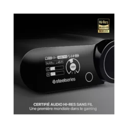 5707119048187_h_f_l_1 Détail des commandes sur l'oreillette du casque SteelSeries Arctis Nova Elite (boutons de volume et ANC).