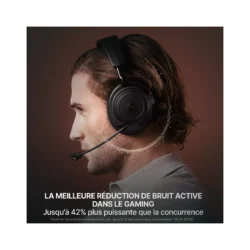5707119048187_h_f_l_3 Gros plan sur le coussinet en mousse à mémoire de forme et cuir vegan du casque Arctis Nova Elite.