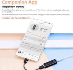 61ioMYJXDQL._AC_SL1500_ Shanling UA1 Plus en utilisation avec un écouteur intra-auriculaire (IEM).