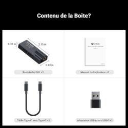 61wHBF6mI4L._SL1500_ Fosi Audio DS1 à côté d'une main pour montrer sa taille compacte.