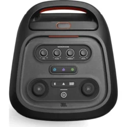 6803-jbl-partybox-stage-320-altavoz-torre-inalambrico-portatil-con-karaoke-240w-negro-opiniones Connectique arrière avec entrées micro et guitare pour karaoké.