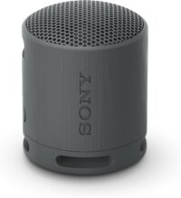 Enceinte ultra-portable Sony SRS-XB100 grise avec dragonne multi-position.