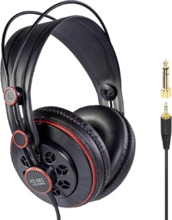 71UWPX1qFDL._AC_SL1500_ Casque Superlux HD 681 noir et rouge, conception semi-ouverte avec transducteurs de 50mm.