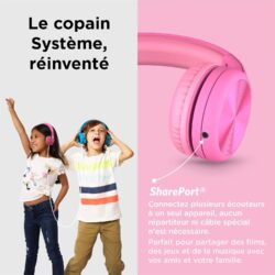 Image du LilGadgets Connect+ Pro mettant en avant son microphone in-line et son bouton Mute.