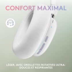 71kMc6k0dVL._AC_SL1500_ Détail de l'oreillette du casque G735 avec les commandes intégrées (volume, mute) et le micro Blue VO!CE rétractable.