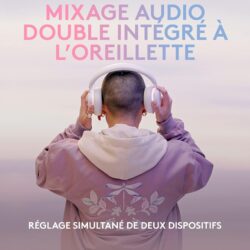 71x+DOrfUdL._AC_SL1500_ Vue arrière du casque G735 montrant l'arceau fin et les coussinets d'oreille.