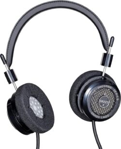Casque Grado SR225x noir, design ouvert Prestige Series avec grille métallique et câble 8 conducteurs.