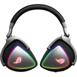 ASUS_ROG_Delta_S_casque_gaming_over_ear@@1700091_36 Vue de face du casque Asus ROG Delta S montrant la répartition du poids et le bandeau de l'arceau.