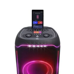 Enceinte-sono-DJ-JBL-Partybox-Ultimate-Noir (7) Comparaison de taille de la JBL PartyBox Ultimate avec son format d'un mètre de haut.