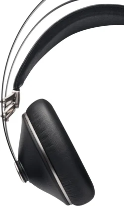 Vue latérale du casque Hi-Fi Meze 99 Neo montrant la finition mate et les pièces en zinc.
