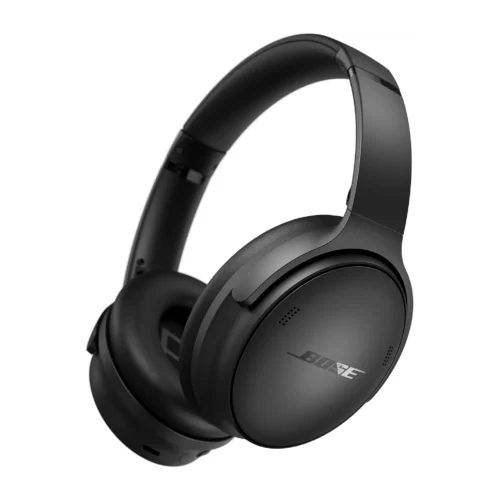 Casque Bose QuietComfort Headphones noir en position de port.