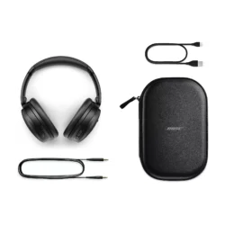 0017817848961_h_o_l_0 Détail des boutons physiques et des coussinets du Bose QuietComfort.