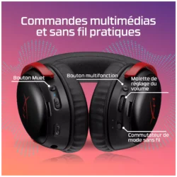 Vue de profil du HyperX Cloud III Wireless montrant l'arceau en aluminium.