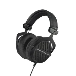 Casque studio ouvert Beyerdynamic DT 990 Pro 250 Ohm avec coussinets en velours gris.