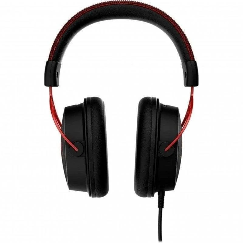 Détail de la structure en aluminium rouge du casque HyperX Cloud Alpha.
