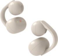Écouteurs Sony LinkBuds Clip grege vus de face montrant le design clip-on