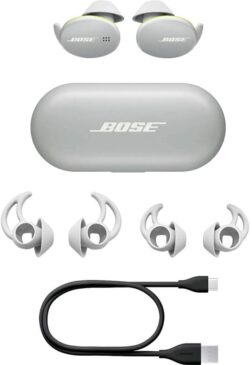 Vue rapprochée de l'interface tactile des Bose Sport Earbuds.