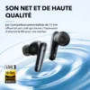 Vue des embouts en silicone et des drivers 11mm du Soundcore Liberty 4 NC.