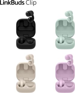 Comparaison de taille entre les LinkBuds Clip et un étui standard