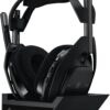 Casque Logitech G Astro A50 X noir sur sa station de base avec éclairage LED.