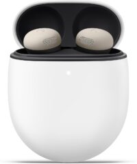 Google Pixel Buds Pro 2 vus de face montrant le design compact.