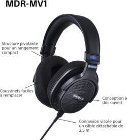 61+adDeOo5L._AC_SL1080_ Détail du transducteur 40mm du casque Sony MDR-MV1.