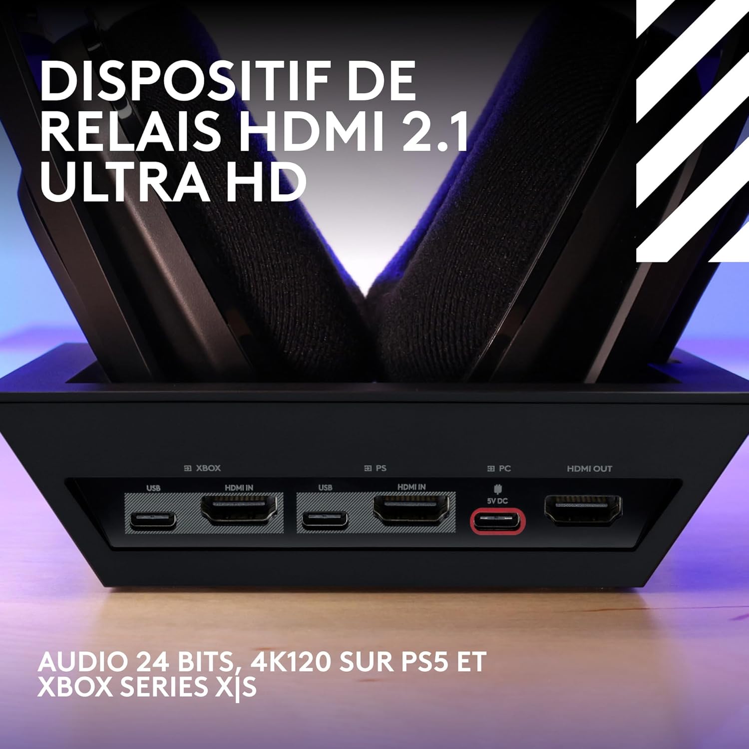 Coussinets en tissu confortables du casque Logitech Astro A50 X.