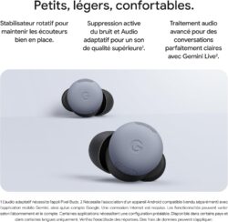 Boîtier de charge des Pixel Buds Pro 2 avec témoin LED.