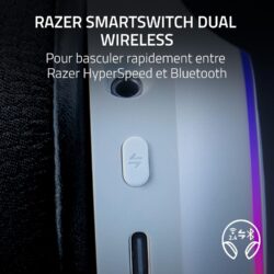 Vue latérale du Razer Barracuda X Chroma montrant le design des coussinets.