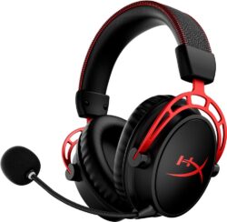 Casque-PC-HyperX-Cloud-Alpha-Wirele-Noir-et-rouge Casque gaming HyperX Cloud Alpha Wireless noir et rouge avec son micro détachable.