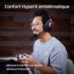 Casque-PC-HyperX-Cloud-Alpha-Wirele-Noir-et-rouge (3) Le dongle USB 2.4 GHz et le micro de l'HyperX Cloud Alpha Wireless.