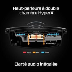 Casque-PC-HyperX-Cloud-Alpha-Wirele-Noir-et-rouge (4) Profil du casque gaming HyperX Cloud Alpha Wireless mettant en avant la structure en aluminium.