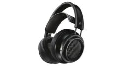 Fidelio-x2hr-00-jack-6-35-mm-100-db-filaire-noir (1) Casque ouvert Philips Fidelio X2HR avec ses gros coussinets en velours et son arceau suspendu.
