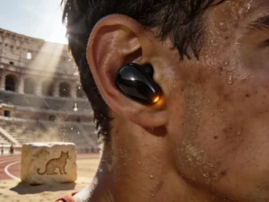 Athlète romain sueur - Verrouillage écouteurs sport - Style Romano-Tech MeowChip.