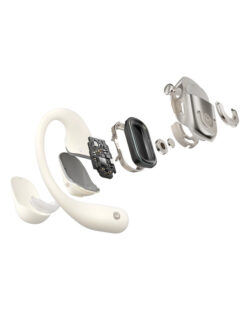 shokz-openfit-2-couteurs-sans-fil- (3) Écouteurs Shokz OpenFit 2+ montrant les crochets flexibles en silicone