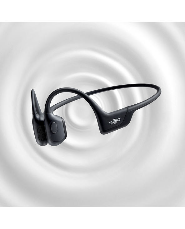 Étui de transport rigide fourni avec le Shokz OpenRun Pro.