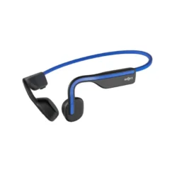 Casque à conduction osseuse Shokz OpenMove bleu de profil.