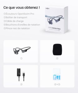 61ONGXm4OSL._AC_SL1500_ Détail du transducteur du Shokz OpenSwim Pro.