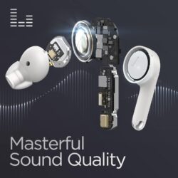 Détail du capteur cardiaque PPG sur l'intra-auriculaire Amazfit.