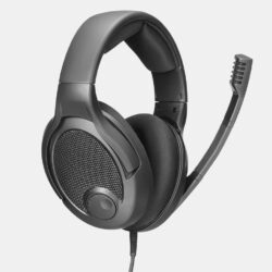 61nvHO1oxKL._AC_ (1) Casque gaming Drop PC38X noir montrant sa conception ouverte et ses drivers Sennheiser.