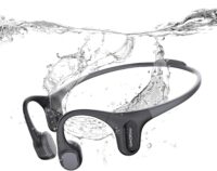 Casque Mojawa Run Plus noir à conduction osseuse pour la natation.